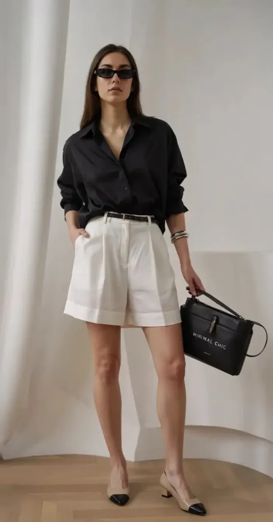 Camisa Linho Preta com Cinto