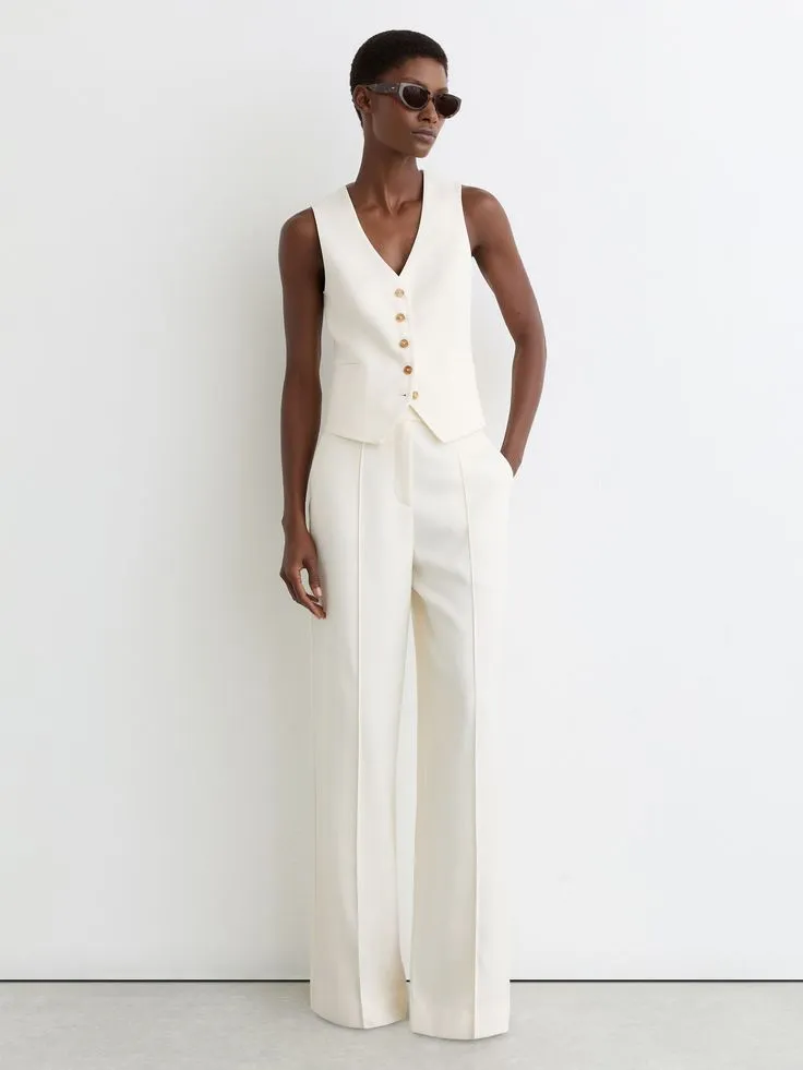 Colete Alfaiataria Branco com Calça