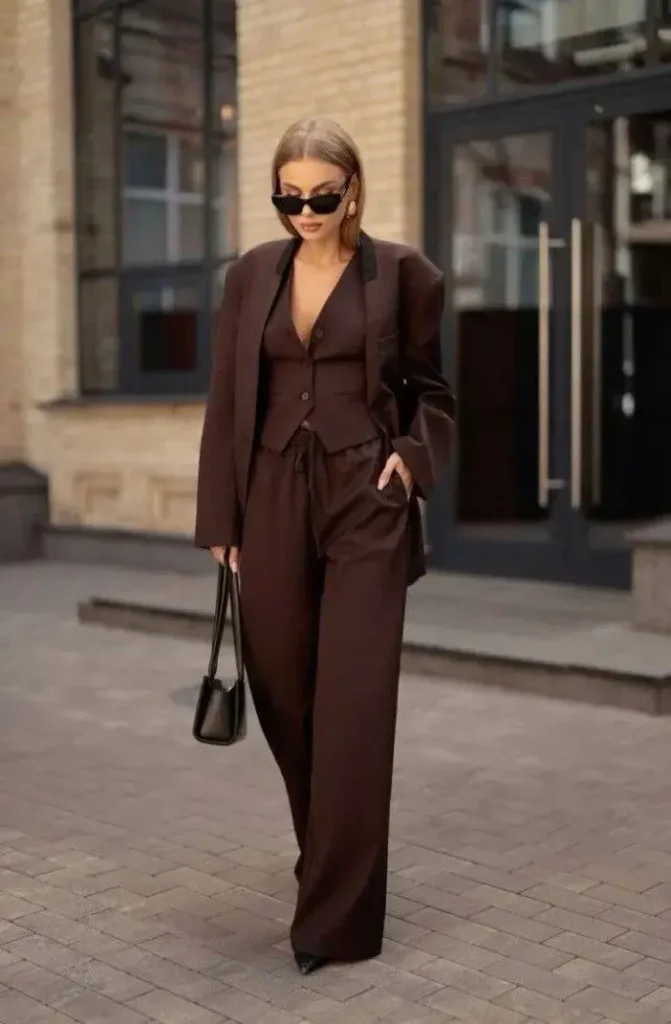 Conjunto Alfaiataria Monocromático Marrom