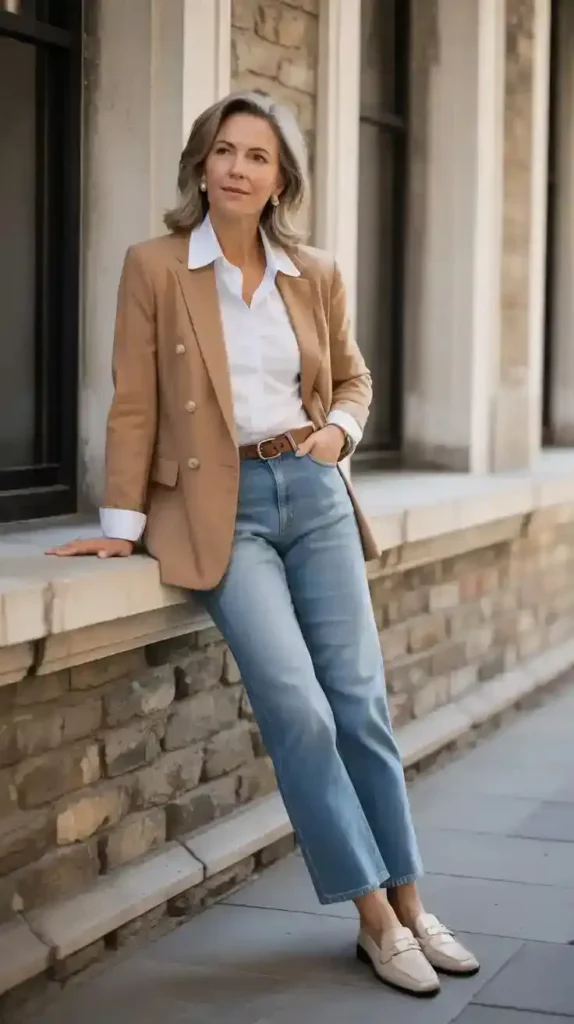 Look Elegante Casual com Blazer e Mocassim