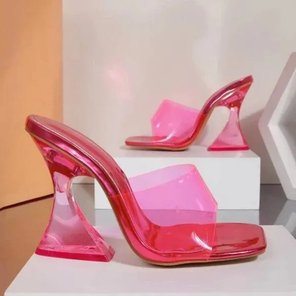 Salto Alto Acrílico Rosa