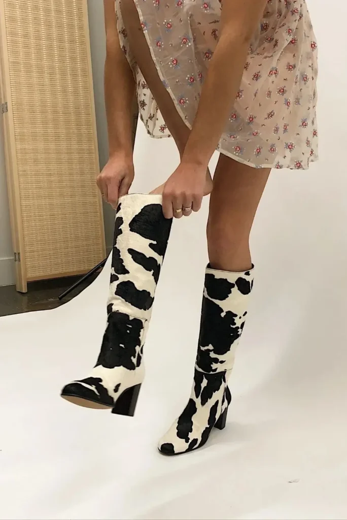 botas grandes cow print