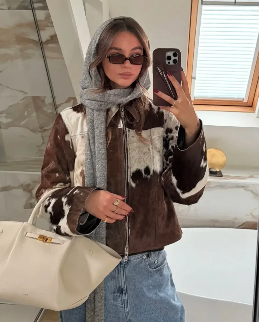 jaqueta detalhes em cow print