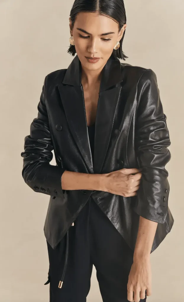 Blazer de Couro Preto