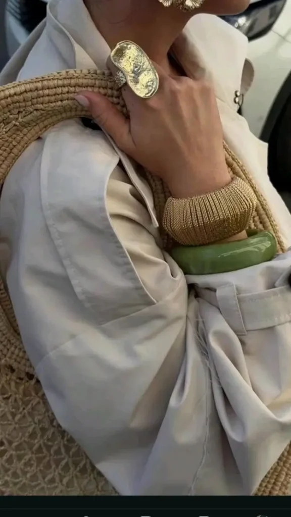 Braceletes Dourado e Verde