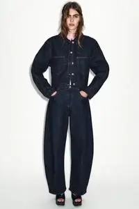 Calça Barrel Cintura Alta - ZARA