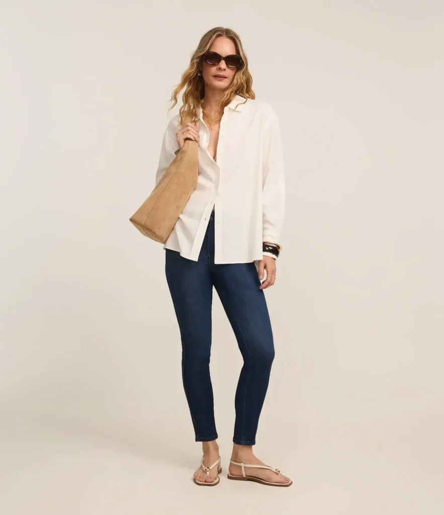 Calça Skinny em Jeans com Elastano Azul Escuro