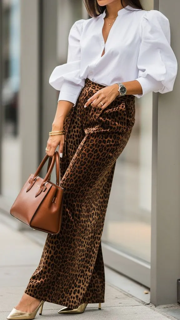 Chemise Branca com Saia de Onça