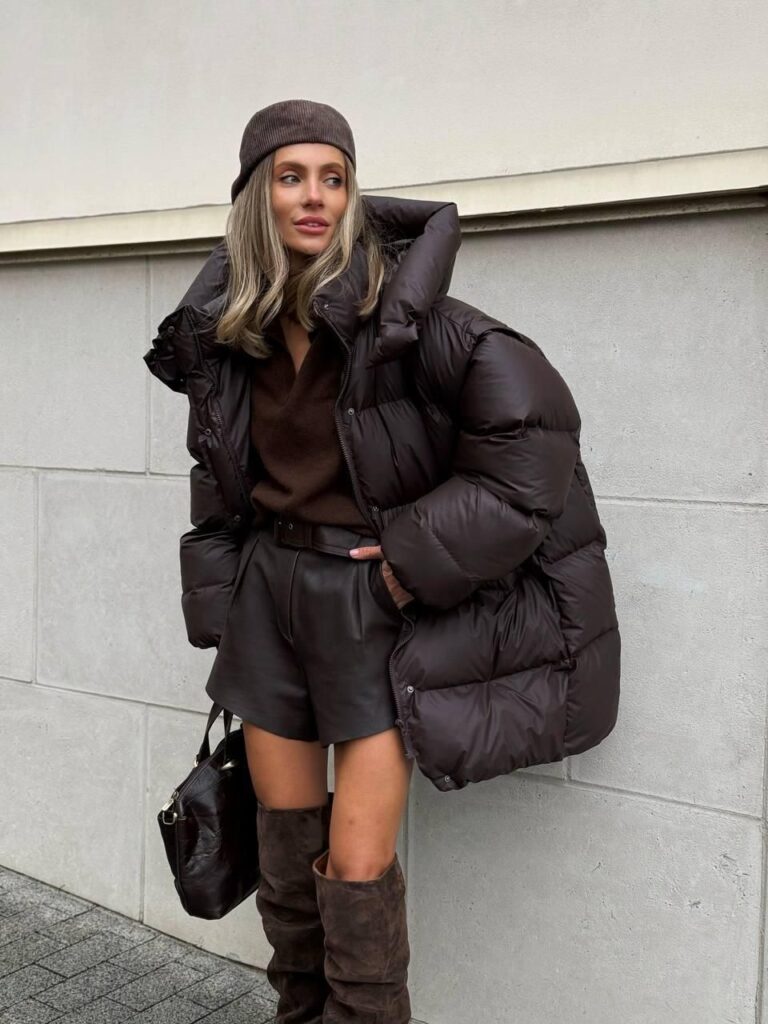 Jaqueta Puffer Marrom