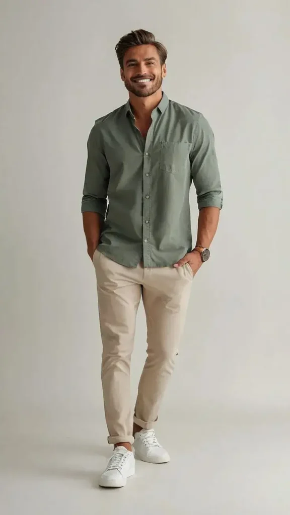 Look Camisa de Botão e Calça