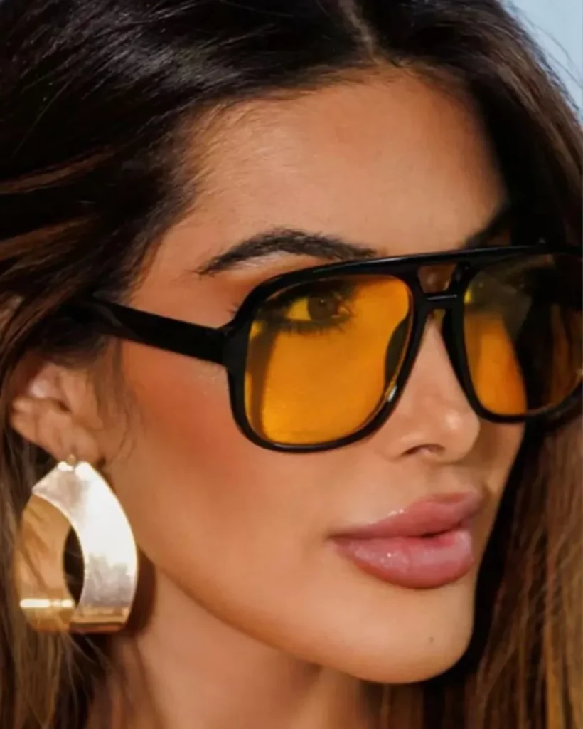 Óculos Lentes Amarelas Enormes