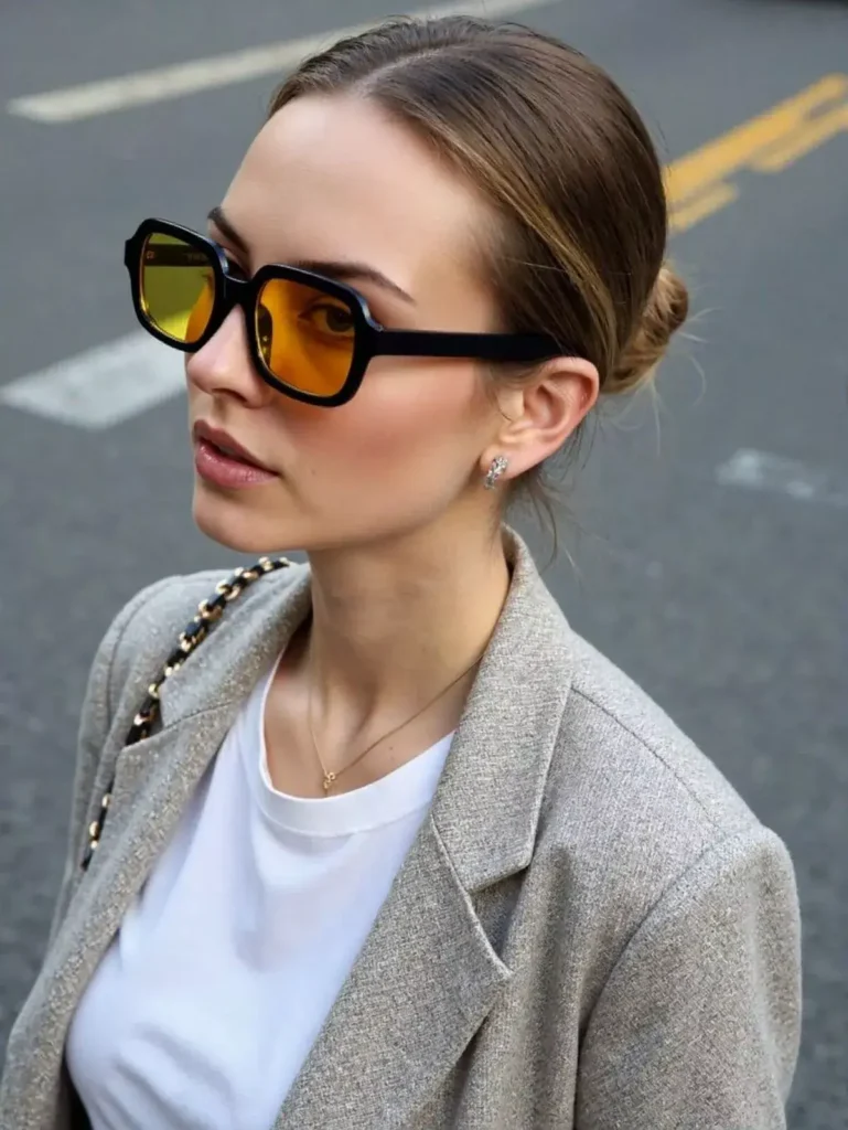 Óculos Lentes Grandes Amarelas