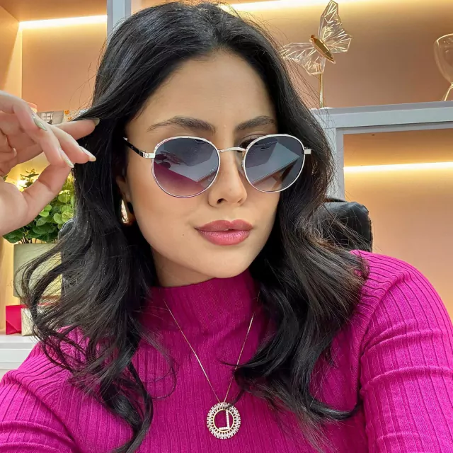 Óculos de Sol Lentes Grandes Coloridas Estilo Romântico