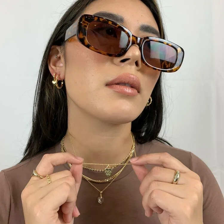 Óculos-de-Sol-Tartaruga-Retangular-Acessórios