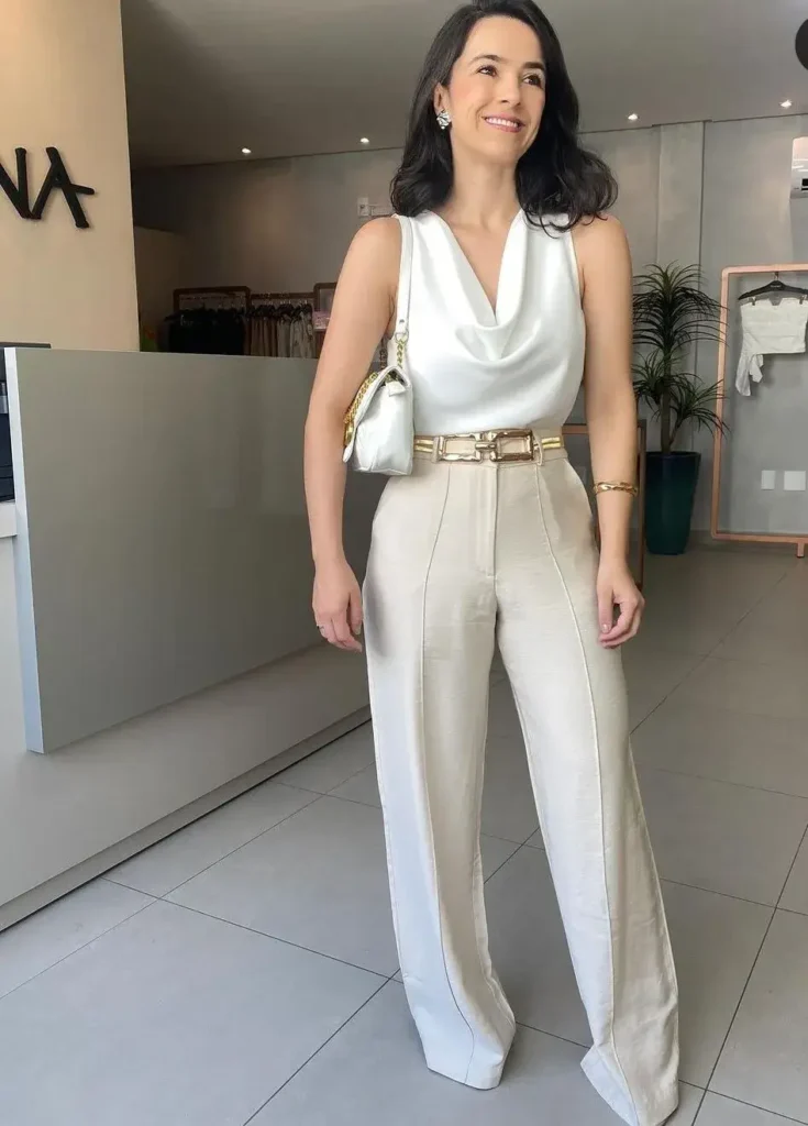 Pantalona com Camisa de Seda