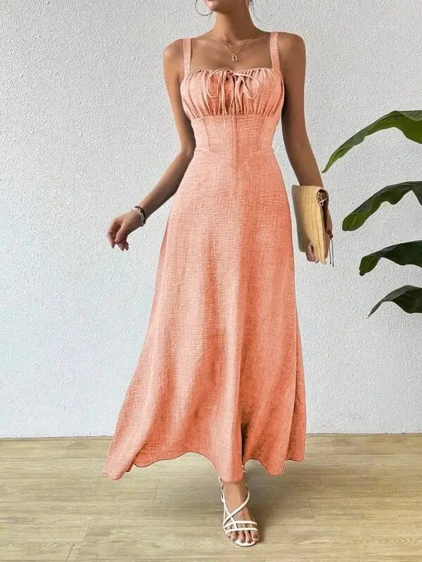 Vestido Acinturado Salmon