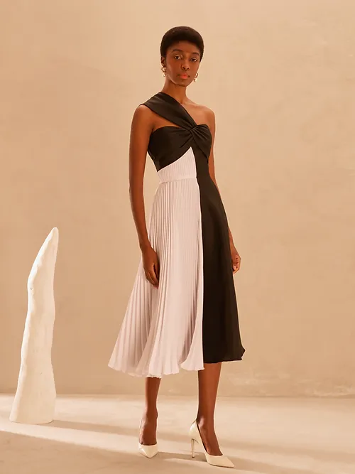 Vestido Midi Bicolor