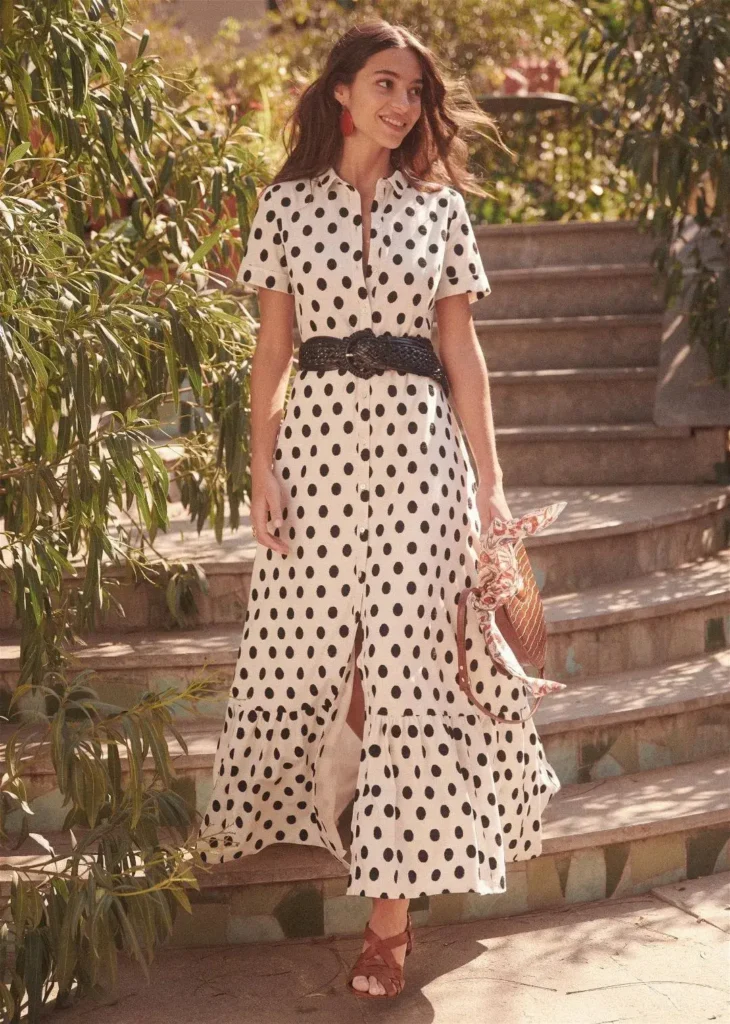 Vestido Poá com Cinto