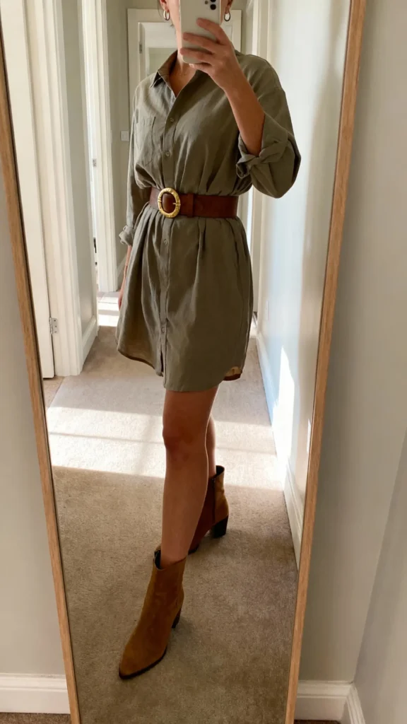 Cinto Statement Marrom com Fivela Circular Dourada