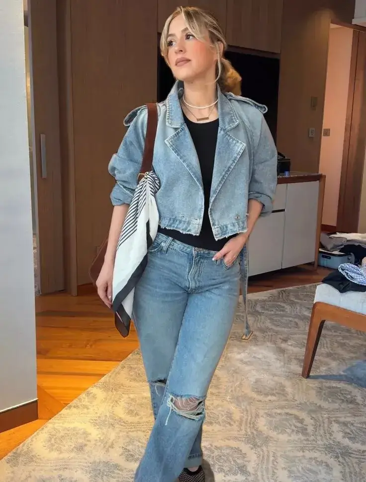 Jaqueta Jeans Lavagem Clara