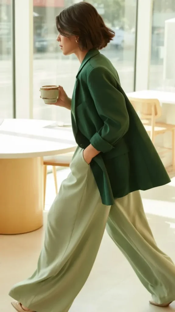 Look Monocromático Verde Tom Sobre Tom