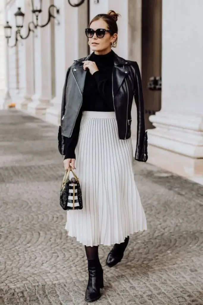 Saia Plissada Clara com Botinha