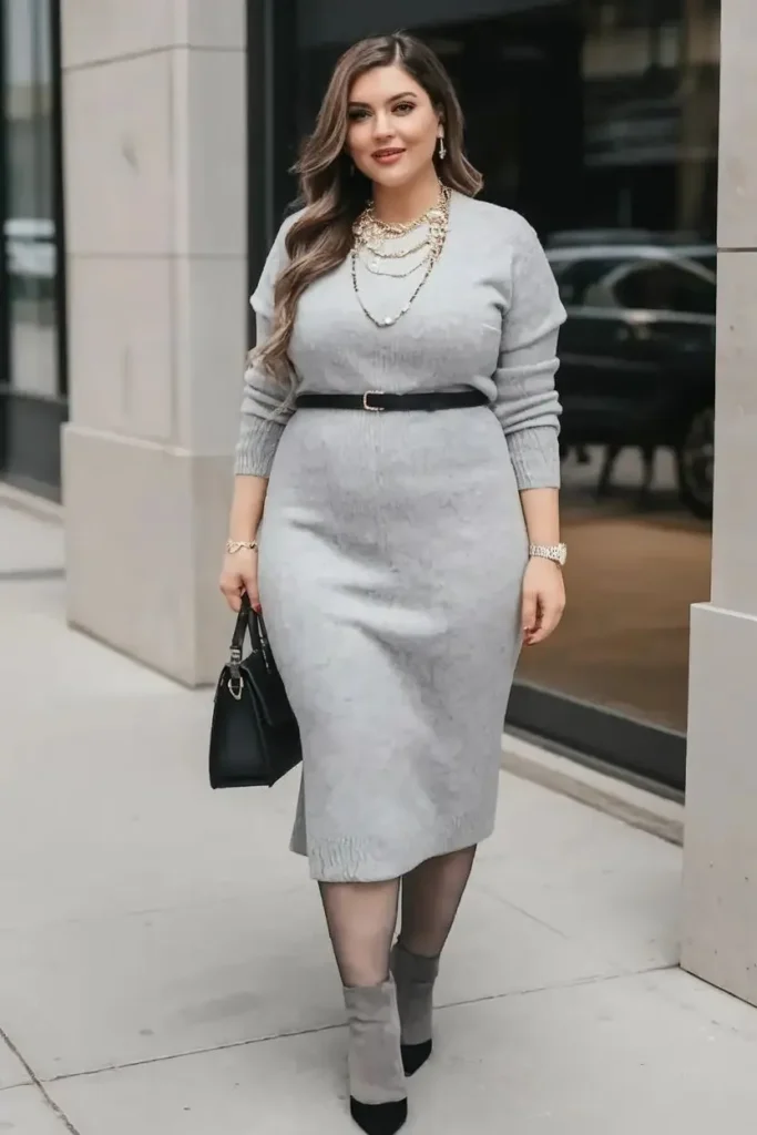 Vestido com Cinto na Cintura Acima da Barriga