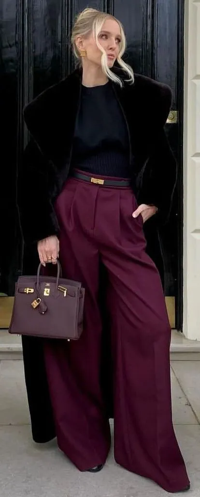 Calça Alfaiataria Ameixa Negra