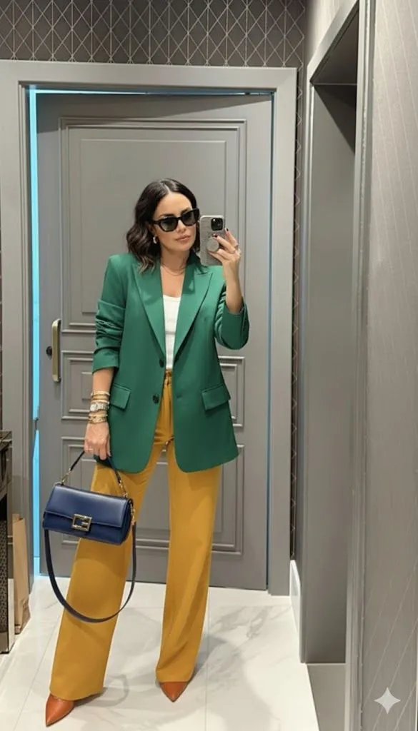 Look Alfaiataria Blazer e Calça com camisa básica