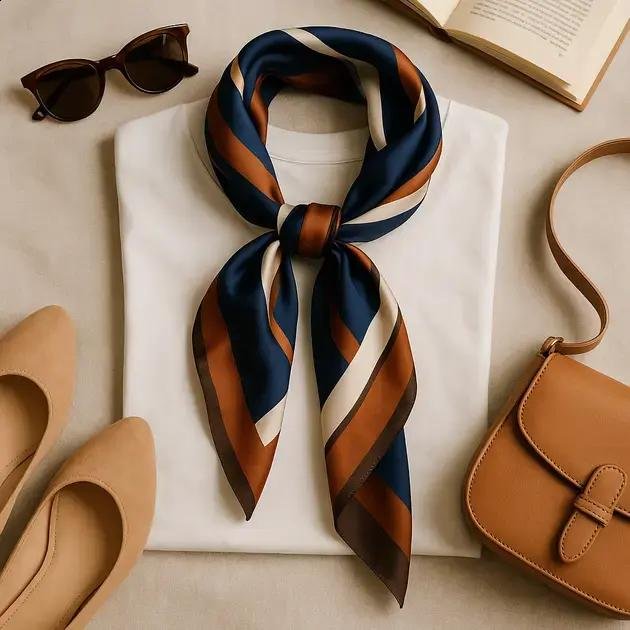 Cinco formas sofisticadas de transformar um look básico com um lenço de seda